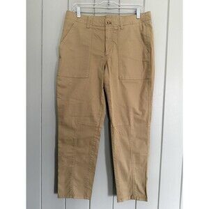 NWT Banana Republic Mid-Rise Slim Cargo Pant Stretch Cotton Chino 10 Tan Khaki